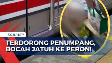 Detik-Detik Seorang Anak Jatuh ke Celah Peron Stasiun Manggarai Akibat Terdorong Penumpang!