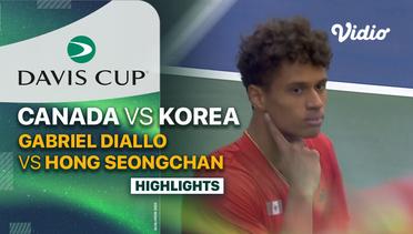 Canada (Gabriel Diallo) vs Korea (Hong Seongchan) - Highlights | Qualifiers Davis Cup 2024