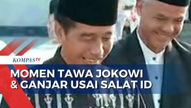 Hangatnya Momen Tawa Jokowi & Ganjar Pranowo Usai Salat Id di Masjid Raya Sheikh Zayed Solo