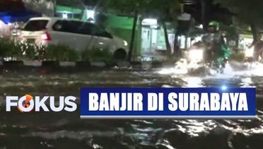 Jalan Protokol di Surabaya Terendam Banjir Usai Diguyur Hujan Deras