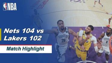 Match Highlight | Brooklyn Nets 104 vs 102 Los Angeles Lakers | NBA Regular Season 2019/20