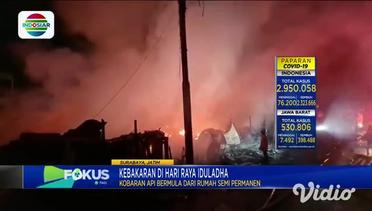 Kebakaran Hanguskan Empat Bangunan dan Dua Rumah di Surabaya