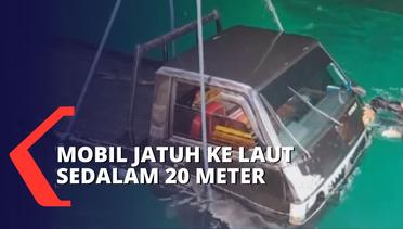 Sopir Diduga Lalai dan Belum Mahir Berkendara, Mobil di Baubau Jatuh ke Laut Sedalam 20 Meter