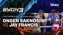 Ongen Saknosiwi vs Jay Francis - Highlights | Featherweight Boxing Bout | Byon Combat Showbiz Vol.3