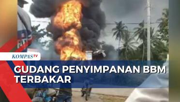 Gudang Penyimpanan BBM di Kabupaten Labuhanbatu Terbakar, Warga Ketakutan!