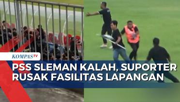 PSS Sleman Kalah Lawan Bali United, Suporter Rusak Fasilitas Lapangan di Stadion Maguwoharjo
