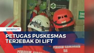 Detik-detik Petugas Damkar Makassar Evakuasi Petugas Puskesmas Kassi-Kassi Terjebak di Lift