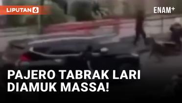 Viral! Pajero Diamuk Massa Usai Tabrak Lari Pemotor Wanita di Palembang