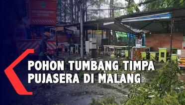 Cuaca Ekstrim, Pohon Tumbang Timpa Pujasera di Malang