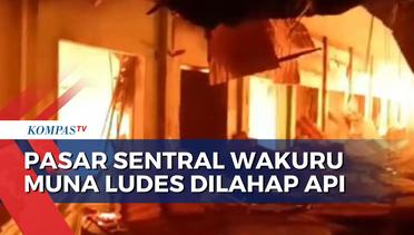 Kobaran Api Luluh Lantakkan Puluhan Kios di Pasar Sentral Wakuru