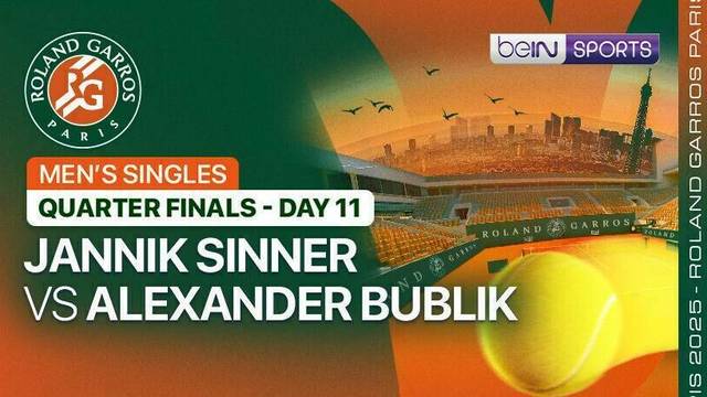 Jannik Sinner vs Alexander Bublik - Men's Singles Quarterfinals - Day 11 (Court 1) - Full Match | Roland Garros 2025