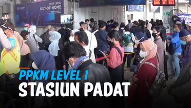 PPKM Level 1, Antrean Penumpang KRL di Bogor Mengular