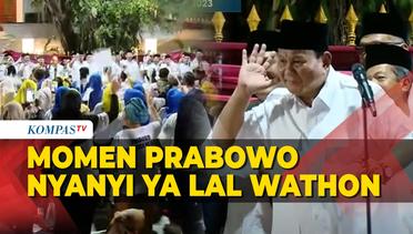 Momen Prabowo Nyanyi Ya Lal Wathon Bareng Relawan Jagat Prabowo di Kertanegara