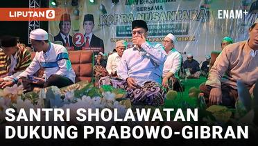 Dukung Prabowo dan Gibran Menang Satu Putaran, Ribuan Santri Mojokerto Gelar Sholawatan
