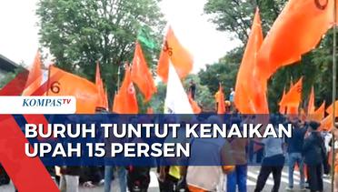 Demo di Depan Gedung Sate Bandung, Partai Buruh dan KSPI Tuntut Kenaikan Upah 15 Persen