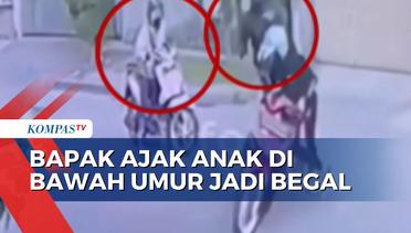 Terekam CCTV! Aksi Bapak dan Anak Begal Pemotor di Bandung