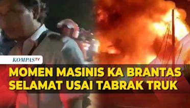 Viral Momen Masinis Selamat Usai KA Brantas Tabrak Truk di Madukoro Semarang