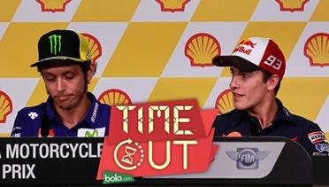 Time Out: Rossi Belum Mau Berdamai dengan Marquez