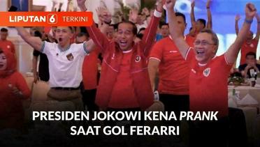 Indonesia Kontra Uzbekistan, Presiden Jokowi Kena Prank VAR Saat Gol Ferarri | Liputan 6
