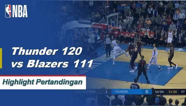 NBA I Cuplikan Pertandingan Thunder 120 vs Trail Blazers 111