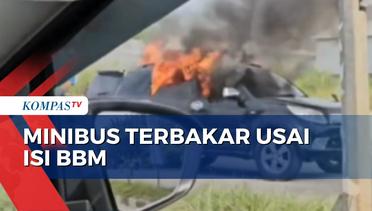 Rekaman Mobil Terbakar Usai Isi BBM di Kendari, Pengemudi Langsung Melarikan Diri