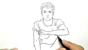 cara menggambar orang ganteng dengan gampang