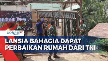 Lansia Bahagia Dapat Perbaikan Rumah dari TNI