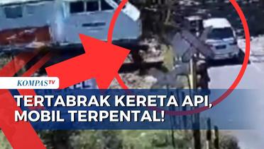 Detik-Detik CCTV Rekam Kecelakaan Mobil di Palang Pintu Kereta Api di Kalipuro Banyuwangi!