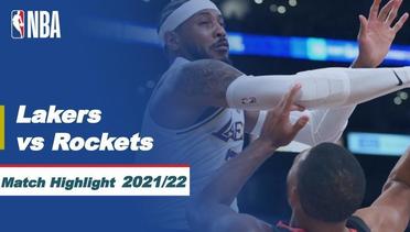 Match Highlight | Los Angeles Lakers vs Houston Rockets | NBA Regular Season 2021/22