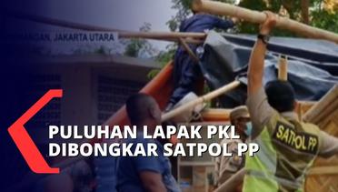 Ganggu Akses Pejalan Kaki, Satpol PP Bongkar 25 Lapak Pedagang Kaki Lima di Jakarta Utara!