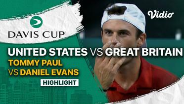 Highlights | Grup D: United States vs Great Britain | Tommy Paul vs Dan Evans | Davis Cup 2022