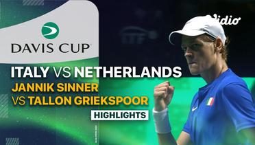 Italy (Jannik Sinner) vs Netherlands (Tallon Griekspoor) - Highlights | Davis Cup 2023