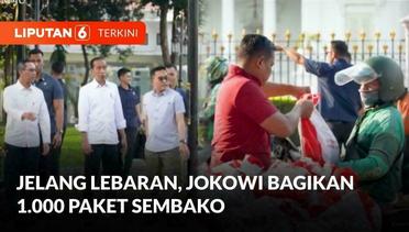 Jelang Lebaran, Jokowi Bagi-bagi Sembako di Depan Istana Merdeka, Jakarta | Liputan 6