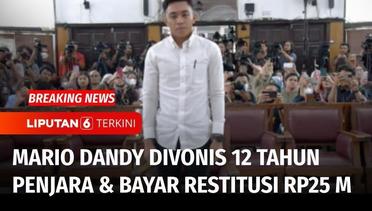 Vonis: Mario Dandy Dipenjara 12 Tahun dan Bayar Restitusi Rp25 M, Ini Tanggapan Ayah DO | Liputan 6