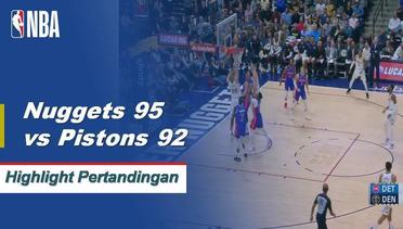 NBA I Cuplikan Pertandingan : Nuggets 95 vs Pistons 92