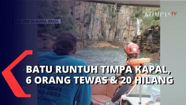 Viral! Video Tebing Batu Runtuh di Danau Furnas Timpa 2 Kapal, 6 Orang Tweas dan 20 Hilang