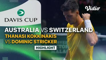 Highlights | Australia (Thanasi Kokkinakis) vs Switzerland (Dominic Stricker) | Davis Cup 2023