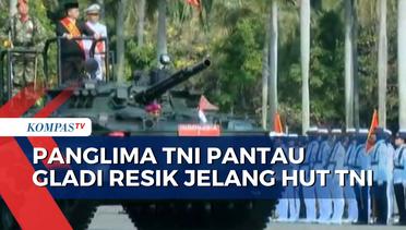 Proses Gladi Bersih Jelang Puncak Perayaan HUT ke-78 TNI di Lapangan Silang Monas