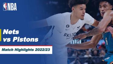 Match Highlights | Brooklyn Nets vs Detroit Pistons | NBA Regular Season 2022/23