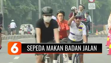 Sudah Disediakan Jalur Sepeda, Tapi Masih Banyak Pesepeda yang Makan Badan Jalan di Jakarta | Liputan 6