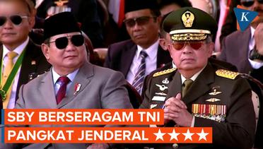 Hadir di HUT ke 78 TNI, SBY Berseragam Militer Lengkap