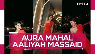 potret Cantik Aaliyah Massaid dalam Balutan Dress Merah