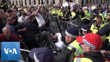 Brexit- Police and Protesters Trade Blows at Rally