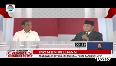 Prabowo : Ingatkan Jokowi Soal Asal Bapak Senang