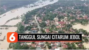 Tanggul Sungai Citarum Jebol, Banjir 2 Meter Masih Rendam Desa Sumberurip Bekasi | Liputan 6