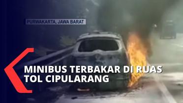 Kebakaran Minibus di Tol Cipularang dari Arah Bandung, Lalu Lintas Sempat Macet Hingga 6 Kilometer!