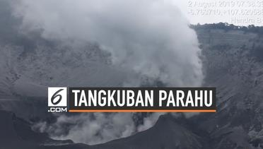 Rekaman Gunung Tangkuban Parahu Semburkan Abu Vulkanik