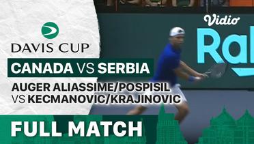 Full Match | Grup B: Canada vs Serbia | Auger Aliassime/Pospisil vs Kecmanovic/Krajinovic | Davis Cup 2022