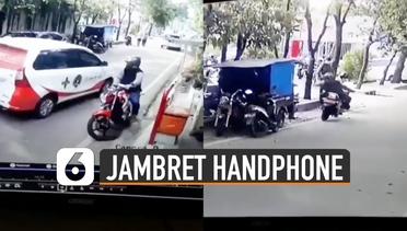Aksi Nekat Pengendara Motor Jambret Handphone di Pinggir Jalan