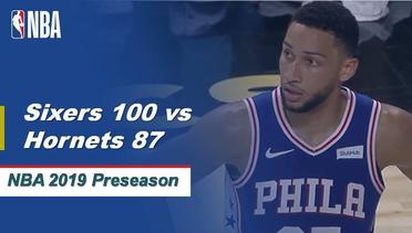 NBA | Cuplikan Pertandingan: Sixers 100 vs Hornets 87 | 2019 NBA Preseason